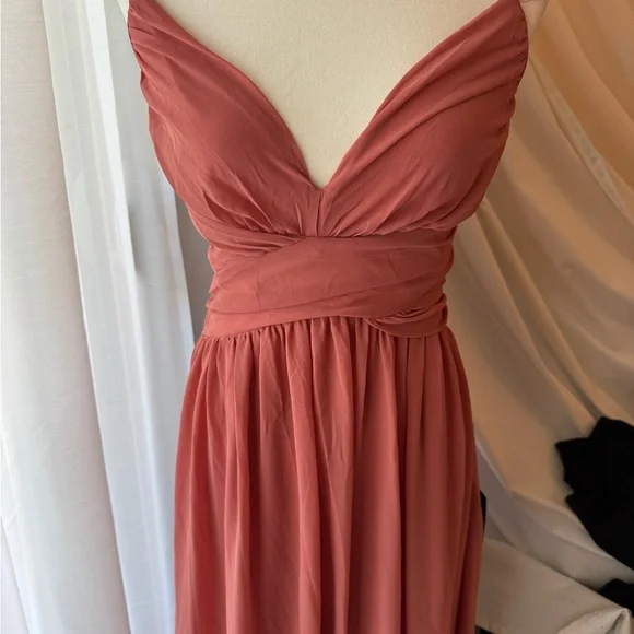 Lulu's Coral Ruffle Maxi Dress - Picture 7 of 7